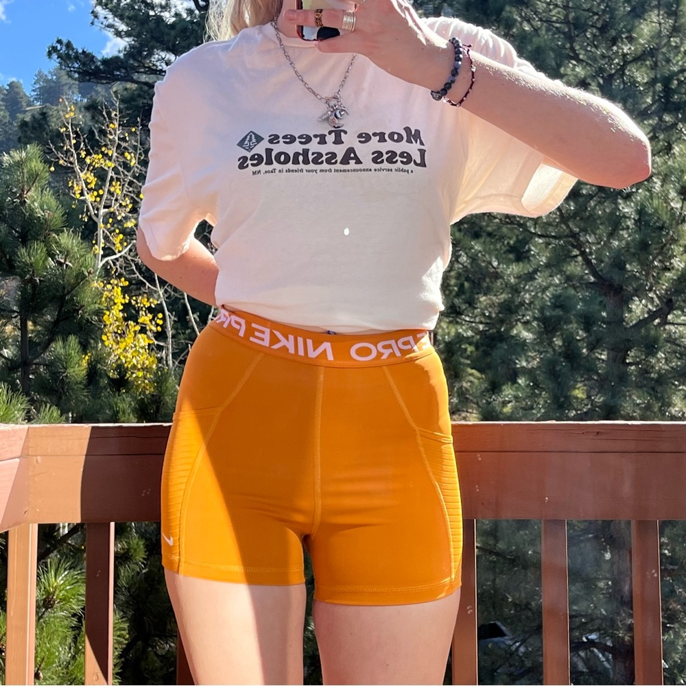 Orange Nike Pro Shorts